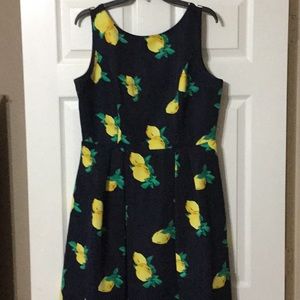 Navy Blue Dress with Lemons